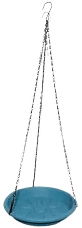 FytStycale Mangeoire Suspendue avec Chaînes, Abreuvoir Antirouille Multifonctionnel, Plateau de Collecte de Nourriture pour Oiseaux, Décoration de Jardin, Bleu Profond