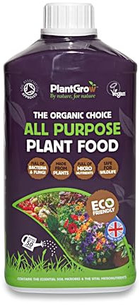 Plant Grow Natural Fertiliser - Outdoor Garden and Indoor House Plant Food - Liquid Slow Release Lawn Feed