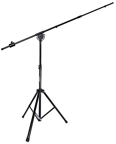 LyxPro SMT-1 Professional Microphone Stand Heavy Duty 93” Studio Overhead Boom Stand 76” Extra Long Telescoping Arm Mount, Foldable Tripod Legs & Adjustable Counterweight