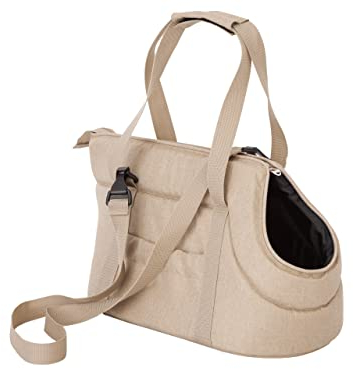 Hundetasche, Hände frei Reisetasche, Transportbox, mit Seitentaschen, Katzentasche, mit verstellbarem Schultergurt, Beige, M: 20 x 36 x 22 cm