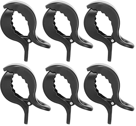 6 Stück Kinderwagen Klammer Universal, Clip zur Befestigung von Spielzeug, Spucktüchern und Kleidung an Buggy, Musselintuechern Decken, Abdeckungen, Stilltuch oder(Schwarz)