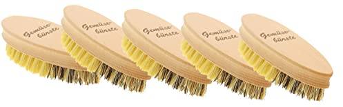 teemando® 5 cepillos para verduras, cepillo de limpieza de madera de haya con cerdas naturales en 2 grados de dureza