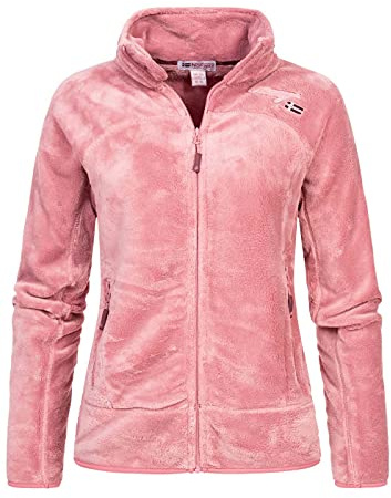 Geographical Norway Upaline Lady - Polaire Fine Femme Chaude Fermure Zip - Veste Automne Hiver Printemps Chaud Femmes - Longues Manches Vetement Pull Fourrure Doux Confort (Rose Pale L)