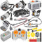 Habow 45Pcs Power-Function Technic-Parts Kit M/L/XL/Servo/Train-Motor IR Speed Remote Control Battery Box IR Receiver Extension Wire Light Cord Control Switch Compatible with Major Brand Motor Kit.