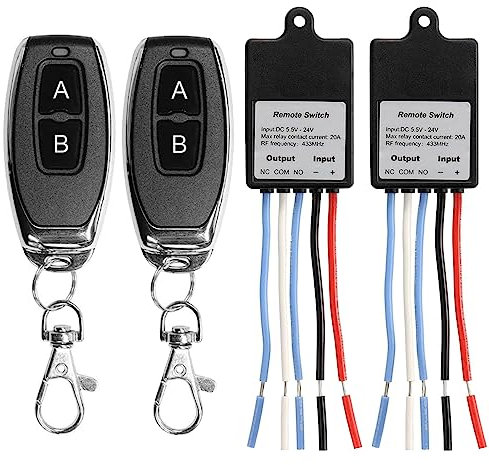 QIACHIP Mini Inalámbrico Interruptor de Control Remoto DC 6V 12V 24V 1CH Canal RF Relé Interruptor Receptor Transmisor para Luz LED Batería de coche Anti-Fugas Retrofit