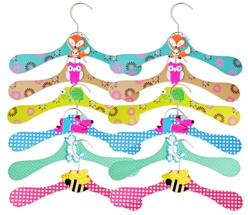 KALUROIL 12 Pcs Grucce Bambini Legno - Grucce Per Bambini In Legno Colorato Con Motivi Animali（Ii）