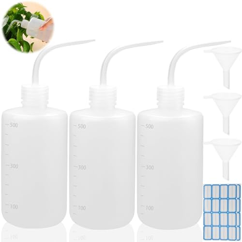Doseringsflaska 500 ml 3 st. sprayflaskor 500 ml laboratorieflaska, tvättflaska, Squeeze flaska, klämflaska, 500 ml Squeeze flaska, plastvattenflaska för planteringsbevattning, laboratorierengöring