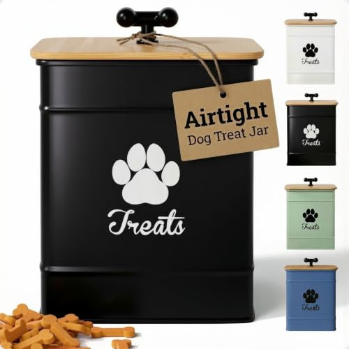 Dog Treat Container Airtight, 6W x 8H, Powder Coated, 12 Cup Capacity