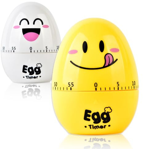 KUBDPQOR Temporizador de Cocina, 2 Piezas Egg Timer, Reloj Con Forma De Huevo Para Cocinar, Estudiar, Reuniones y Más
