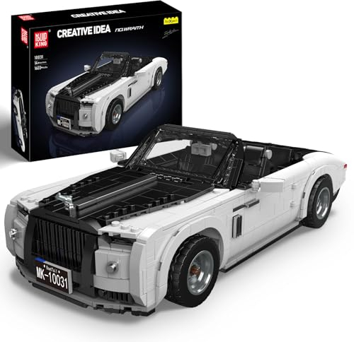 Mould King 10031 Retro Auto MOC Bloques de construcción, Modelo Clásico para Adultos Coleccionables Juego de Coche Convertible, 1:16 Escala Coche Deportivo Modelo de Vehículo para Niños A partir de 14