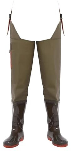 KPHYMOD Watstiefel Hüftwathose für Fliegenfischen für Männer und Frauen, wasserdichte Watstiefel für Angeln und Jagen mit Verstellbarer Schnalle und Tasche(35 EU)