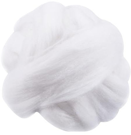 GORGECRAFT 100g/3.5oz Lana per Infeltrimento Sfusa Fibra Naturale Filato di Lana Morbida Roving Lana per Infeltrimento Ad Ago Materiali Fai Da Te per Infeltrimento Filatura Maglieria Tessitura Bianco