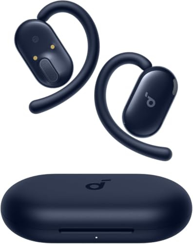 soundcore Auriculares abiertos V20i de Anker con gancho ajustable, agarre firme, graves fuertes, llamadas sin ruido, IP55, tiempo de reproducción de 36 horas, auriculares Bluetooth 5.4, conexión