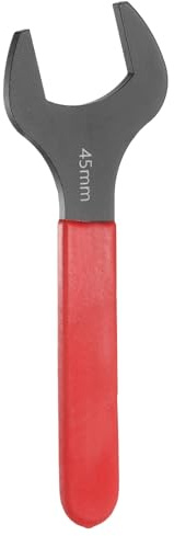 sourcing map Single Open End Wrench 45mm Metric 15 Degree Offset Angle U-Shaped Open Ended Spanner Small Flat Head Blackening Wrench with Red Shank for Automotive Repair Furniture Assembly