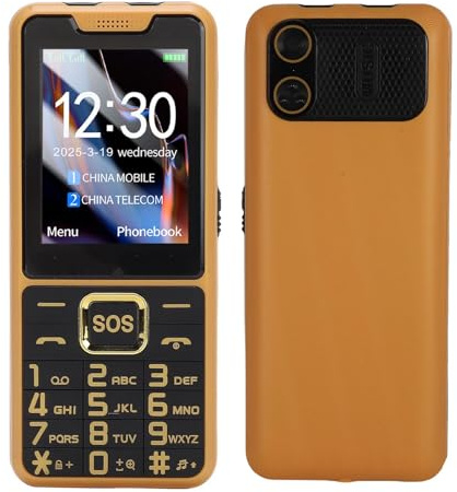 Lazmin112 4G-Mobiltelefon Med Stora Knappar För Seniorer, 2,6-Tums Hd-Skärm, Dubbla Sim-Kort, Dubbla Standby-Lägen, Sos, 0,13 Mp, Ficklampa, Nummergenväg, Inspelare, Fm, 2500 Mah (Guld)