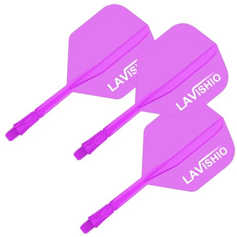 Lavishio Alette e alberi per freccette, sistema integrato di precisione e asta, confezione da 3 alette e steli combinati 2 in 1 professionali altamente resistenti (viola)