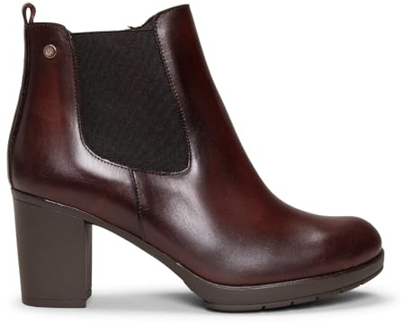 miMaO Botines de tacón ancho con elástico lateral Marrón, EU 37