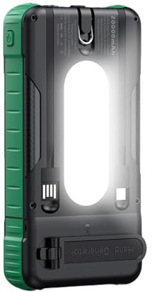 Power Bank Solare - Resistente Agli Urti Con Torcia,Power Bank Solare con Manovella - per Fotocamera Tablet Escursionismo Viaggio Road Trip Zaino in Spalla Festival Musicale