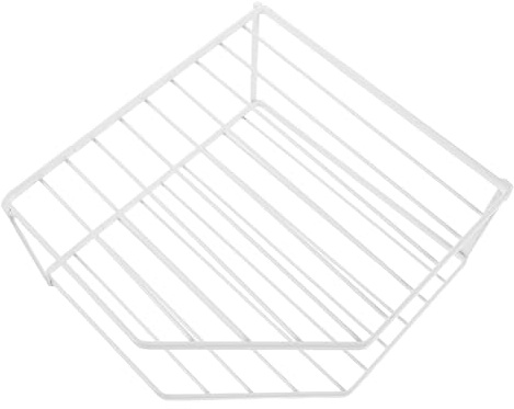 FUNOMOCYA Corner Pot Rack Organizer Kitchen Cabinet Shelf Metal Pan and Pot Stand for Countertop Sink Storage White