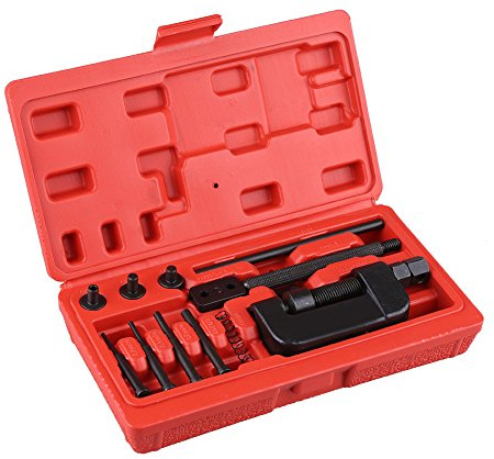ZASCHMOY Kit d'outils de Coupe de Rivet de Disjoncteur de Chaîne d'entraînement de Vélo/moto/came 13 Pièces pour Chaînes 420 à 630