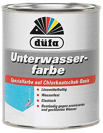 Düfa Schwimmbecken Unterwasserfarbe Beschichtung Meeresblau 750 ml Glänzend Poolfarbe Schwimmbadfarbe