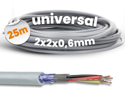 Lapp 25 Meter 1591301 Telefonkabel 2x2x0,6 mm J-Y(ST) Y Telefonleitung 2x2x0,6 geschirmt I Fernmeldeleitung I Klingelleitung I Klingeldraht 4 adrig I Alarmkabel