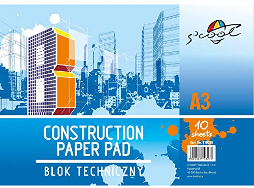 S'cool Zeichen-/Skizzenblock (A3, 160 g/m², 10 Blatt) Zeichenblock Zeichenkarton weiß