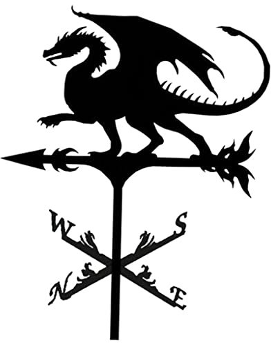 #N/A/a Veleta de Hierro Veleta metálica de Hierro Veleta de Viento Veleta Retro Veleta del Tiempo jardín Patio Ornamento decoración Veleta - Dragón