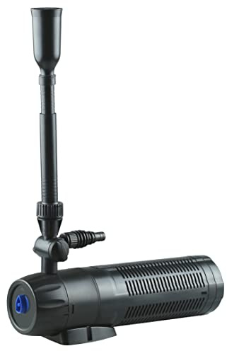 TRUPOW 110v 265GPH Submersible Garden Pond Filter Water Fountain Pump with 13w Clarifier