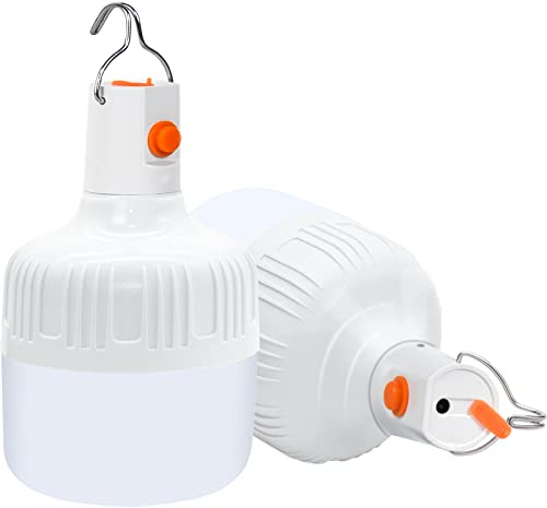 Ceboic Lanterne de Camping, 2 Pièces Lampe Camping LED Rechargeable 800LM 2 Modes Luminosité, Lampe Étanche Portable Puissante USB Pour Camping Tente Randonnée Jardin Barbecue Urgence Bivouac Panne