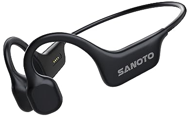 SANOTO Auriculares Conduccion Osea Open Ear Auriculares Bluetooth 5.3 Inalambricos IPX7 Impermeables y Resistentes al Sudor Deportivos Adecuados para Correr Fitness