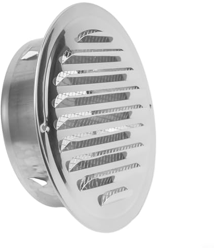 Sileduove Rejilla de ventilación redonda de acero inoxidable de 70 a 300 mm, cubierta de metal, herramienta de ventilación de pared exterior (150 mm)