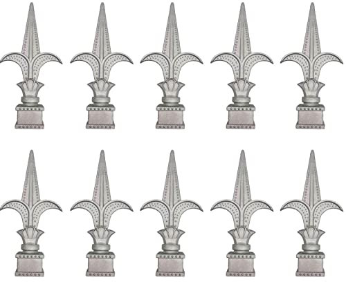Terminali per Recinzione da 10 Pezzi, Punta di Lancia Ornamentale per Recinzione in Lega di Alluminio, Pratica per cancello Metallico in Ferro battuto da Giardino 25X25mm