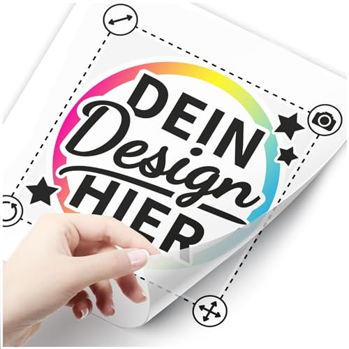 Moonworks® Bügelbild personalisiert für Kinder oder Erwachsene Patches zum Aufbügeln auf Textil Dein Foto Wunschtext Design Druckbogen 23x33 weiß standard