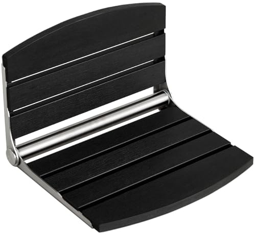 17.5 Folding HDPS Shower Bench Seat Wall Mounted(Black)