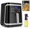 Aigostar Air Fryer XXL 7 Litres/2Kg, Friteuse Sans Huile avec Double Panier Indépendant, Technologie Rapid Air, 8 Programmes, Fonction Maintien au Chaud, Application de Recettes/Livre de Recettes