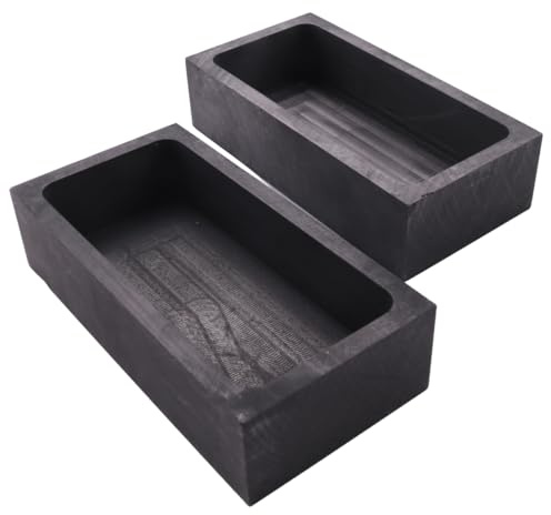 Lafeier 2 moldes de crisol de grafito de 1 kg para fundición, refinación de oro, plata, metal, aluminio, cobre, latón, 2 unidades