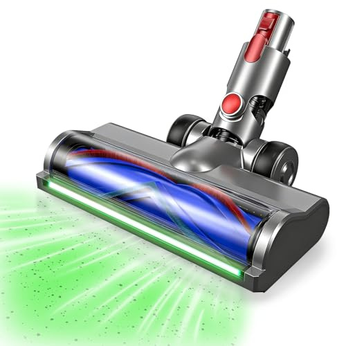 Cepillo Motorizado para Dyson V7 V8 V10 V11 V15, Cabezal de Cepillo Intercambiable con Tira de LED con Detección de Polvo, Cabezal de Cepillo de Limpieza Turbo para Parqué, Suelos