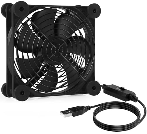 Simpeak Ventilador de Refrigeración USB 5V 120mm, 3 Velocidades Ajustables