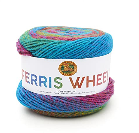 Lion Brand Yarn, Ferris Wheel Roving, Multicolor Yarn for Knitting, Crochet, and Crafts, Sprinkles, 1 Pack, Aran Fiber for Cozy Blankets, Soft Jumpers, and Variegated Scarves