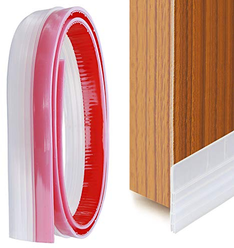 YOUSHARES Boudin de Porte Stop Froid, Bande d'étanchéité en Silicone Anti Bruit par 3 Douches, Isolant Courant d'air Froid et Insectes (Transparent)