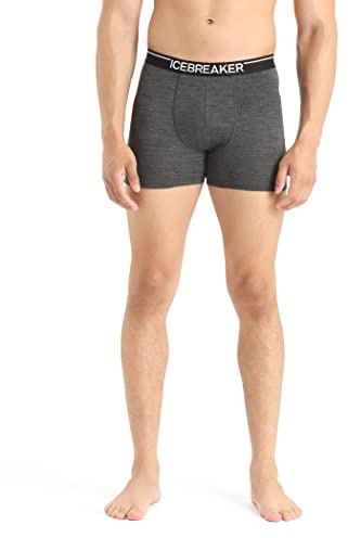 Icebreaker Anatomica Boxers Calzoncillos para Hombre - Ropa Interior de Lana Merina para Senderismo, Deportes de Invierno, Running, Gimnasio - Jet Heather, S