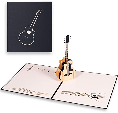 3D Birthday Card,Creative Guitar Pop Up Card, Graduation Card, Congratulation Card, Encouragement Card, Thank You Card,Folded Card with Envelope