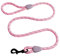 AllPetSolutions Rope Dog Lead - Heavy Duty Walking, Running, Outdoor Training Lead for Dogs - Anti-Tangle Leash, 360 Hook, Strong Clip, Easy Grip Loop Handle - Reflective Pink, Braided Nylon, 140cm