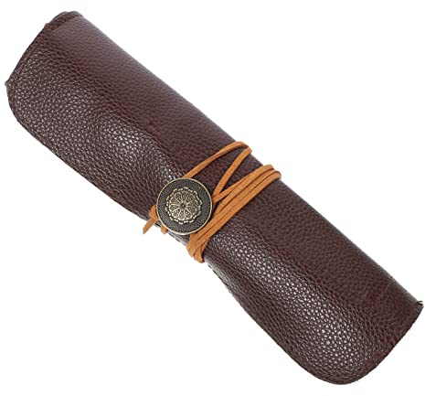 Cabilock Sacoche Enroulable pour Couteaux 26X20Cm en Similicuir Léger Organisateur Portable pour Outils De Sculpture Et Rangement D’Outils De Bricolage