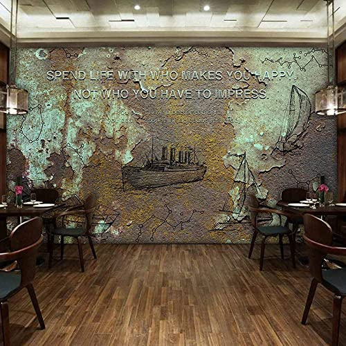 Murales 3D Per Il Soggiorno Carta Da Parati Con Foto Personalizzata Stile Industriale Ruggine Retrò Carta Da Parati 3D Carta Da Parati Incolla Soggiorno La Parete Per Camera Da Letto 400(L)x280(H) cm