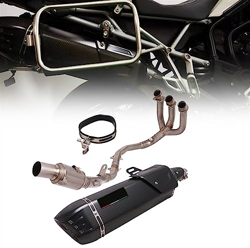 ZIAYI Motocicleta para Triumph Tiger 900GT Low 2020-2021 Sistema Escape Completo Sin Pérdidas, Silenciador Fibra De Carbono, Tubo De Cola, Tubo De Enlace Delantero Modificado (Color : B)