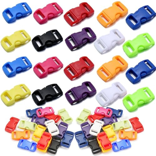 Zasiene Mini Boucles Latérales 50 Pièces à Dégagement Rapide - Fermeture à Clip Réglable pour Sac à Dos, Ceinture - Couleur Assortie
