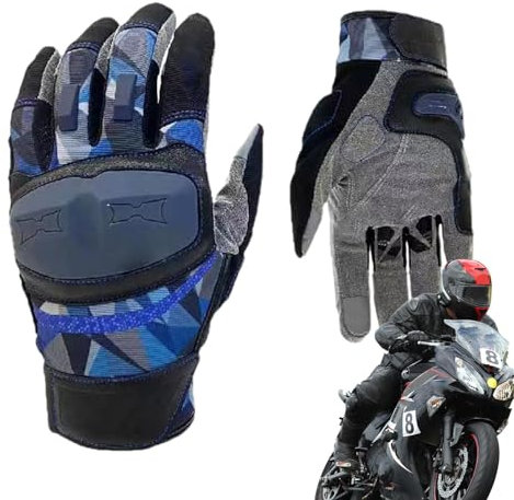 Handschuhe für Motorrad – Sommer-Motorradhandschuhe, Fahrradhandschuhe, Vollfinger-Handschuhe, atmungsaktiv, Reithandschuhe, Touchscreen für Herren und Damen