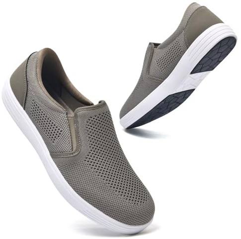 konhill Chaussures Homme Slip-on en Maille pour Plage et Loisirs Décontractés - Bateau Respirant avec Confort Léger et Design Anti-Sable